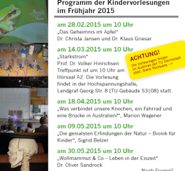 Kindervorlesungen Programm Frühjahr 2015