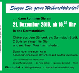 Weihnachtssingen Sängerkreis Darmstadt-Stadt