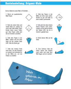 Bastelanleitung Origami-Wale