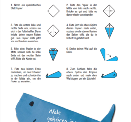 Bastelanleitung Origami-Wale